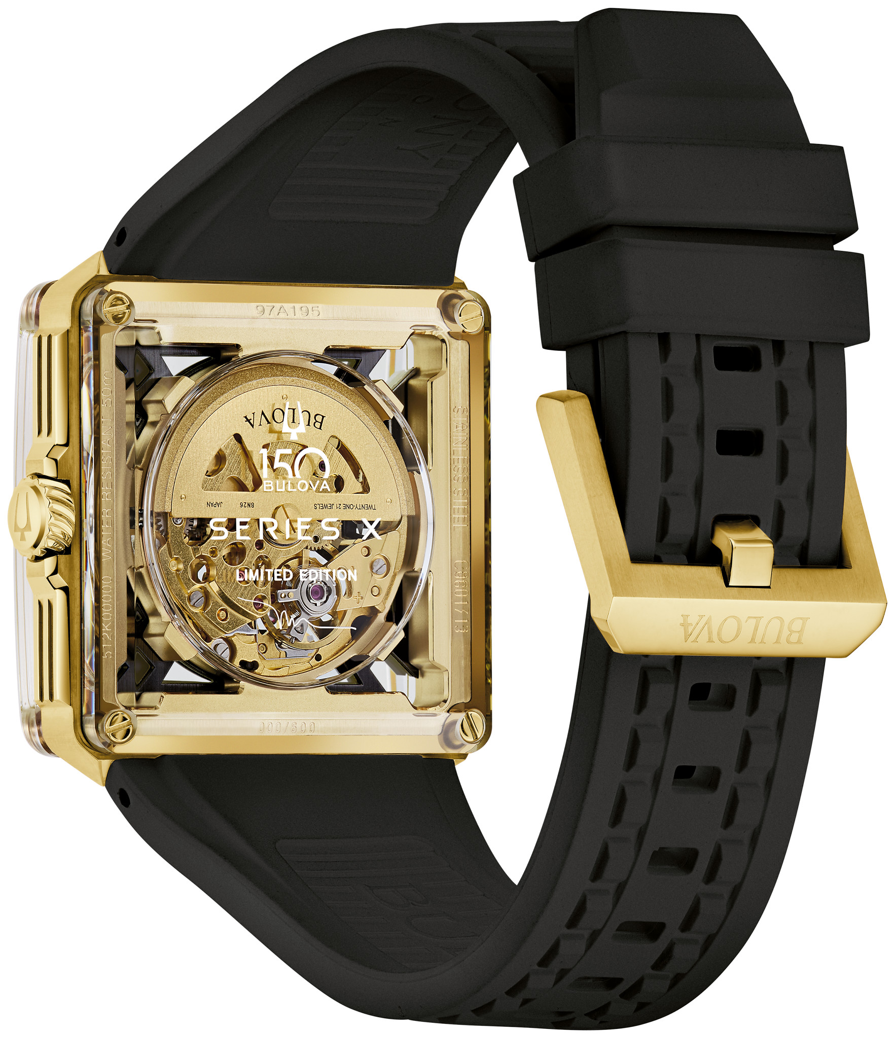Gold-Tone Dial HNBR Rubber Marc Anthony Series X 97A195 | Bulova